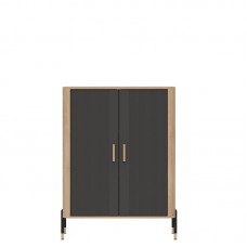 Kumode ar durvīm DANTE DT11, Ozols cremona/Antrancīts matēts/Zelts